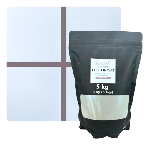 Image of DESTINE READY-TO-MIX inchTILE GROUT inch (16 COLOURS) (ALL PACKS: 100 Gm,250 Gm,400 Gm,800 Gm,1 Kg), Waterproof, Crack Filler, Cement Based Tile Gap Filler (5 Kg, Steel Grey)