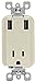 Leviton T5630-T 15-Amp 125-Volt 2.1-Amp High Speed USB Charger/Tamper-Resistant Receptacle, Light Almond