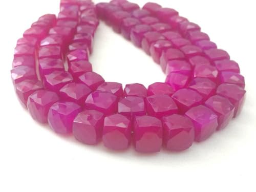 Cube rose pour collier en calcédoine : le cadeau idéal pour créatrices
