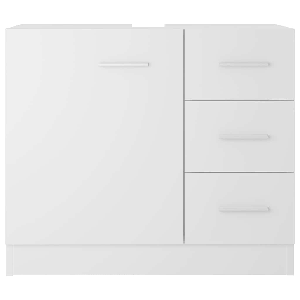 Armario para debajo del lavabo (63 x 30 x 54 cm, con 1 compartimento y 3 cajones, mueble de baño para almacenamiento y orden, montaje en pared para muebles de baño y lavabo), color blanco
