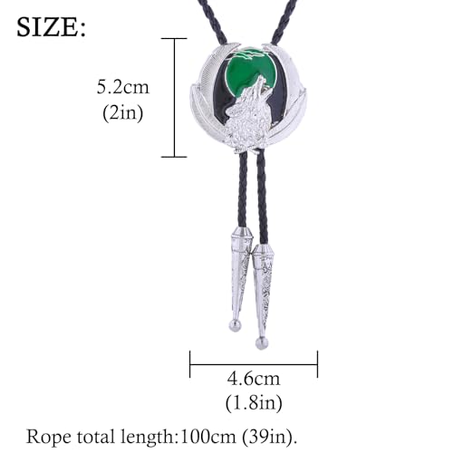 Image of HUABOLA CALYN Bolo Tie for Men Women, Native American Rodeo Cowboy Turquoise /Scorpion /Tiger Eye /Black Agate Leather Necktie