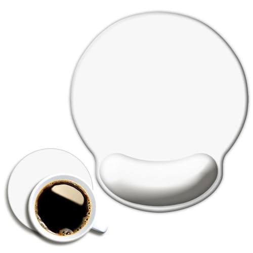 DOOKE ErgoComfort Wrist Rest Mouse Pad-Ergonomic Office Mousepad with Wrist Support-Non-Slip,Pink Desk Accessories Mat for Home&Game Decor White