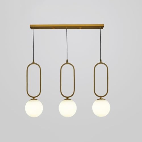 Lustre Industriel avec Abat-Jour en Verre et Globes Haut de Gamme