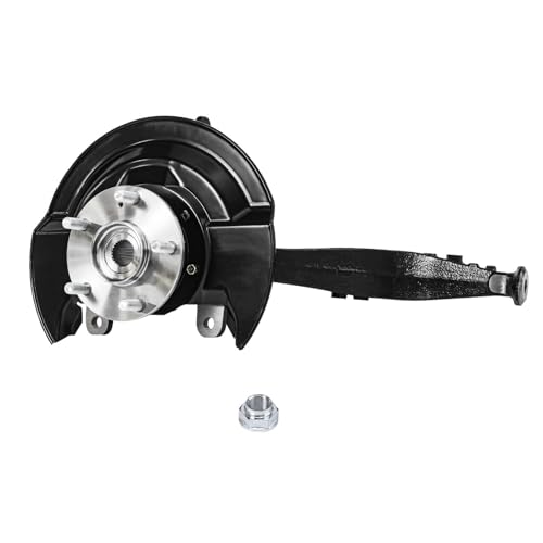 Image of Detroit Axle - 2.4L Front Right Steering Knucklefor 03-07 Honda Accord w /Automatic Transmission, 2 Steering Knuckles & Wheel Bearing Hubs 2003 2004 2005 2006 2007 Replacement