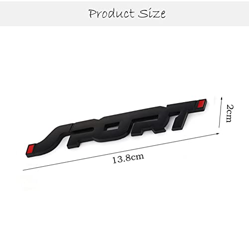 Image of 2PCS 3D Metal Car Sport Sticker,Auto Badge Stickers Car Exterior Decoration Accessories,Car Tailgate Sport Logo Decoration Accessories,Car Emblem for All Truck SUV Pickup Models (Black)