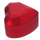 NUSITOU Caja de Joyería Luz LED en Forma de Corazón Rojo, Plástico Resistente y Diseño Compacto para Uso Personal y Viajes al Aire Libre