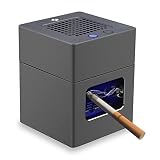 Smokeless Ashtray Air Purifier, Multifunctional 3 in 1 Smoke Ashtray with Cigarette Lighter & USB Re