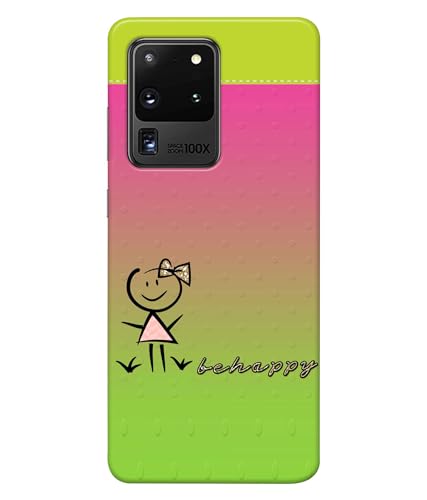 Image of Be Happy Printed Hard Back Case Cover Compatible for Samsung Galaxy S20 Ultra (Multicolor) - D1664
