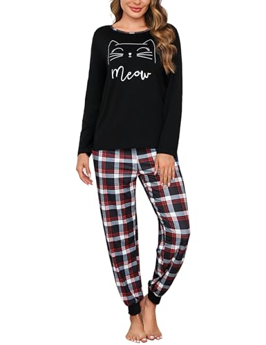 Leversic Pijama de Mujer Invierno 2 Piezas Algodón Conjunto de