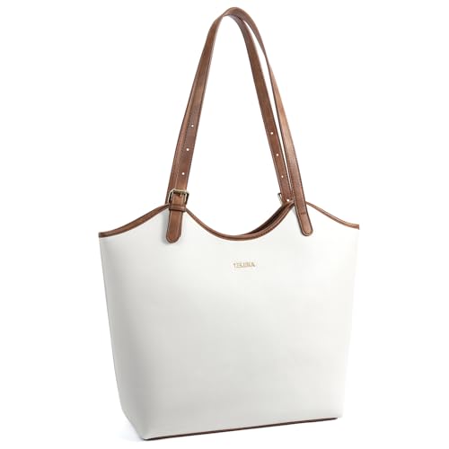 50% off - Telena Tote Bag for Women Vegan Leather Purses and Handbags Fashion Top Handle Hobo Bags Beige With...