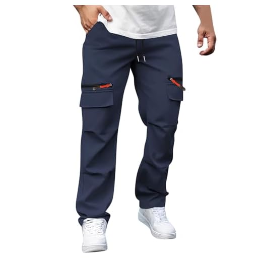 AEGJEGVD Soldes Pantalon de Travail Homme Cargo Stretch Pantalons Taille Elastique Décontractée Leger Ete Pants Mode Pantalon Jogging Survetement avec Poche Training Sportswear Randonnée Pas Cher