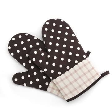 Ubersweet 1Pcs Cotton Oven Mitts Microwave Oven Kitchen BBQ Heat Resistant Potholder Gloves