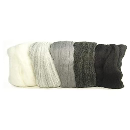 Rayher 5364900 Pack 100% Lana cardada de Merino, 50g, Fina 19 Mic, para fieltrar, Gris/Blanco