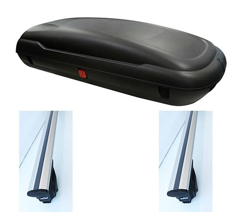 BOX Baule Portatutto da tetto Auto 400 litri + 2 Barre Portapacchi Porta Bagagli Specifiche (NON ORIGINALI) COMPATIBILI con Duster prodotte dal 2013>2018 - M1292000-60134