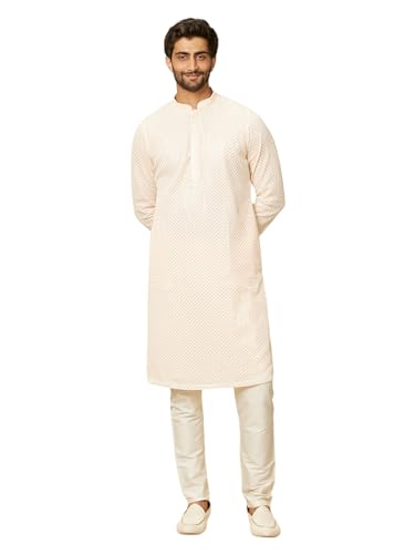 Kurta Manyavar pêche en georgette pour mariages et cérémonies