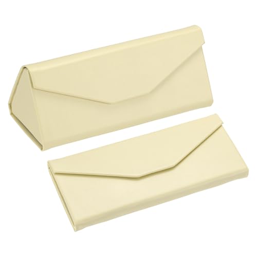 Image of PATIKIL Foldable Glasses Case, Triangle Magnetic Sunglasses Organizer Case PU Leather Hard Eyeglass Case for Women (2 Pcs)