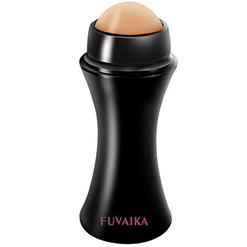 Oil Absorbing Volcano Roller, Reusable Portable Oil Control Roller, Instantly Removes Excess Shine Roller Stone For Oily Skin Care Won't Mess Up Your Makeup (face roller-Black-1)
