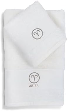 Zodiac Zodiac Bath Towel Set, Set of 2, Face Towel, Guest Towel-B...