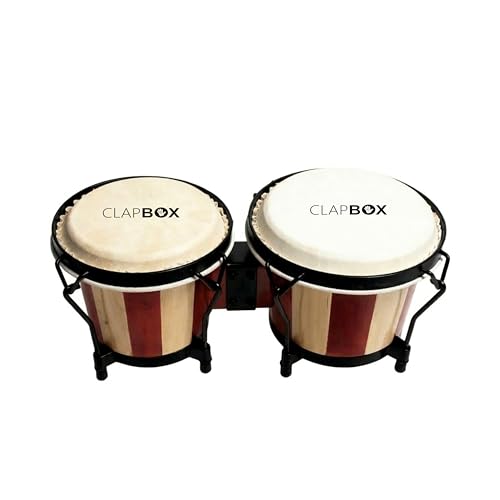 Image of Clapbox Bongo ZHB-108A (6''+7'') with Padded Bag and Tuning Key, Striped Design