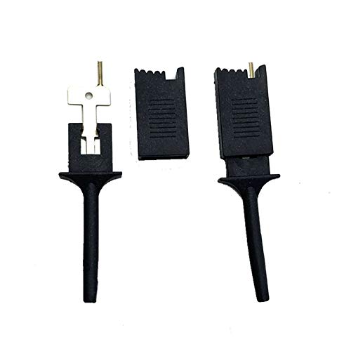 Miniatura 7 de DAOKI 30 piezas clip de gancho de prueba mini 6 colores para SMD IC experimento electrónico PCB con cable Dupont hembra a hembra, macho a hembra 30