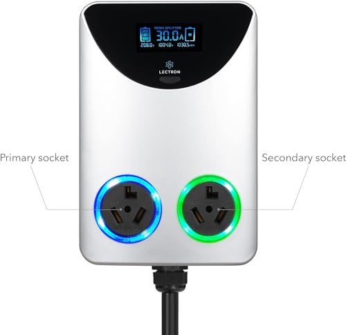 Image of Lectron NEMA Socket Splitter - Power Your EV Charger and High-Powered Appliance from The Same Outlet (NEMA 10-30 to NEMA 10-30 / NEMA 10-30 Splitter)