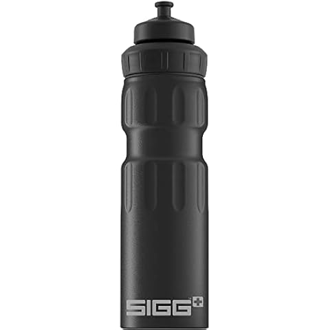 SIGG WMB Sports Black Touch Sport Trinkflasche , schadstofffreie und auslaufsichere Trinkflasche, federleichte Trinkflasche aus Aluminium Cover