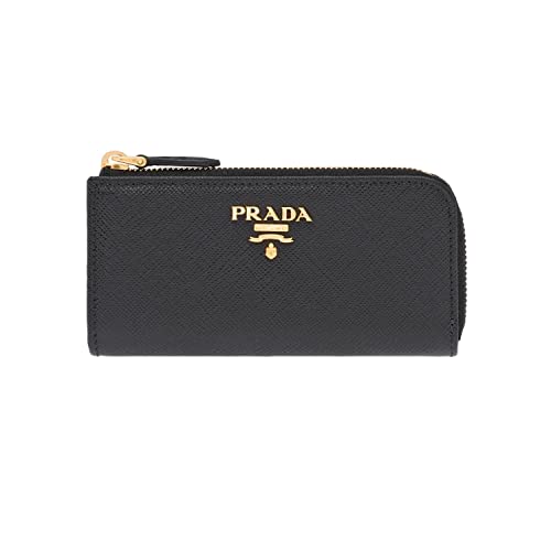 Prada Portachiavi Ganci Nero Black Vitello Move Leather Keyholder Wallet 1Pg604 #TOP4
