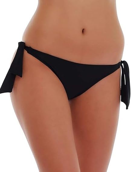 m.a.1 Women Side-Tie Bikini Bottom, Black, Adjustable Strings-picture-35