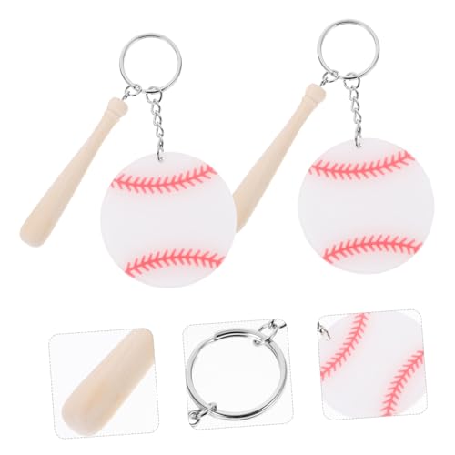 Porte-clés batte de baseball pendentif équipe sportive lot bois - 4