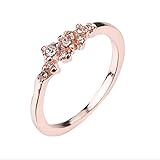 YJYdada Ring, 9 Diamonds Women's Ring Bride Ring Wedding Ring Birthday Gifts (Rose Gold, 7)