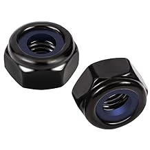 1/4-20 Nylon Insert Hex Lock Nuts Locknuts, 304 Stainless Steel 18-8, Black Oxide, 100 PCS
