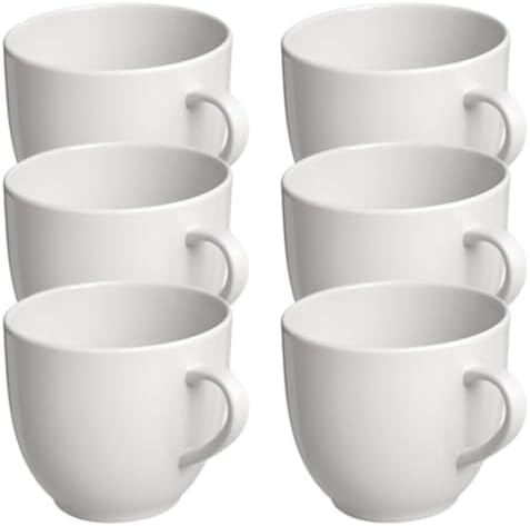 Jogo 6 Xicara Café Chá 170ml Colorida Porcelana (Branca)