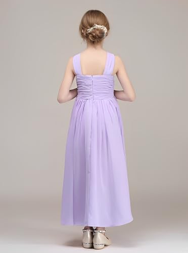 MCieloLuna Halter Chiffon Junior Girls Bridesmaids Dresses Pleated Boho Flowing Flower Girl Formal Party Maxi Dress4