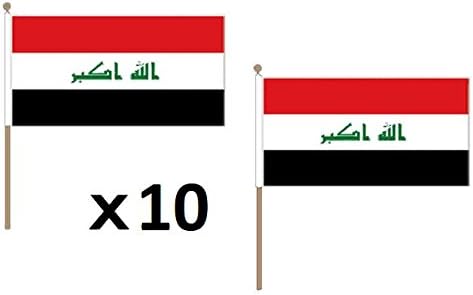 Iran Flag 12'' x 18'' wood stick - Iranian - Persian flags 30 x 45 cm - Banner 12x18 in with pole - AZ FLAG