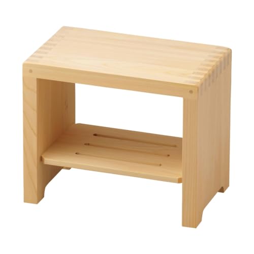 IPPINKA Hinoki Japanese Bath Stool - Pure Japanese Cypress Wood - Square Type - Made in Japan