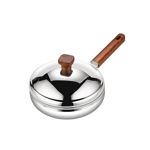 Wok de acero inoxidable 316L con mango de madera y tapa miniatura 6