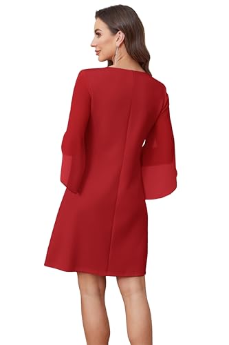 Image of RUMIA Womens Cocktail Dresses Flutter Sleeve Wedding Guest Dresses for Women 2026 Trendy