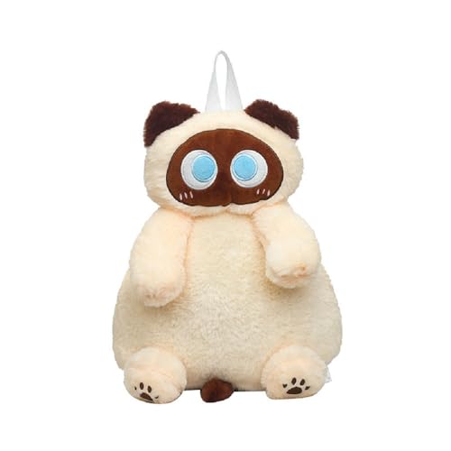 Image of Women Animal Teddy Bear Plush Backpack with Adjustable Straps (Pink Cat)