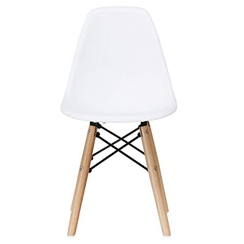 2xhome - Kids Size Side Chair Yellow Seat Natural Wood Wooden Legs Eiffel