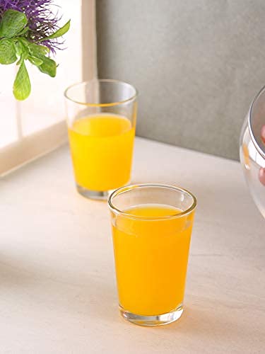 Uniglass Aegean Juice Glass Set of 6 – 190ml Lead-Free Clear Glassware for Water, Juice, Cocktails – Durable, Elegant Drinking Glasses for Home & Party Use
