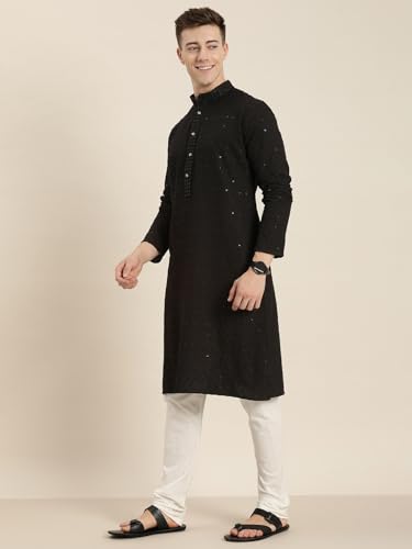 Image of Amazon Brand - Tavasya Men Rayon Blend Embroided Regular Kurta