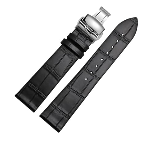 Bracelet montre cuir véritable yingyingjia ultra souple avec boucle acier robuste 22mm