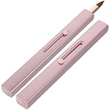 Mobestech 2 pezzi Pennelli Trucco Labbra Retrattili con Cappuccio Applicatori Monospazzola per Rossetto e Lucidalabbra Strumenti Make Up Donna Design Elegante e Protezione Igienica per