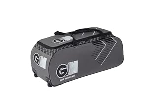 Gunn & Moore GM Cricket Wheelie Bag Holdall | 707 | Engineered Wheel Housing All Terrain | Tough Water-Resistant 600 Denier Polyester | Anti-Scuff Corner Protection | Medium - 92 Litres | Grey