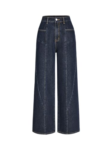 CIDER Mid Waist Pocket Wide Leg Jeans