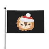 Double Sided Cute Christmas Lioness Watercolor Style Flag 3x5 Ft Polyester Outdoor Flags Durable Patio Decor Banner for All Seasons