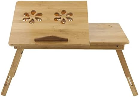 Hongyan JesseBro76 Foldable Portable Bamboo Computer Stand Laptop Desk for Notebook on Bed Yellow