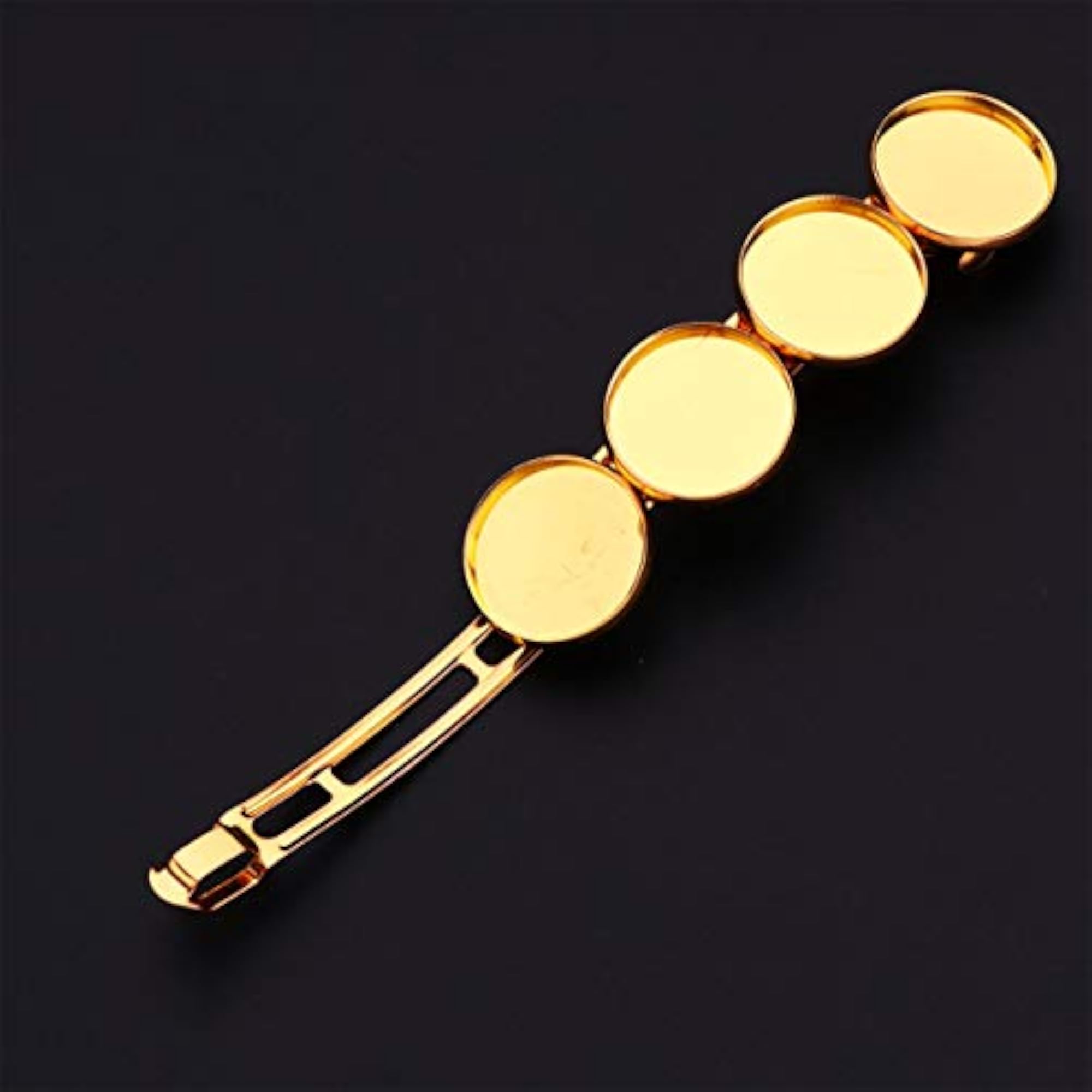 10pc Sparkly Round Metal Hair Clips Set