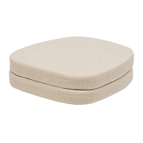 Image of baibu 14x14 Memory Foam Metal Chair Cushions Set of 2, Dual-Layer Design Non-Slip Metal Dining Chair Pads Kitchen Seat Cushion with Machine Washable Cover, Light Beige
