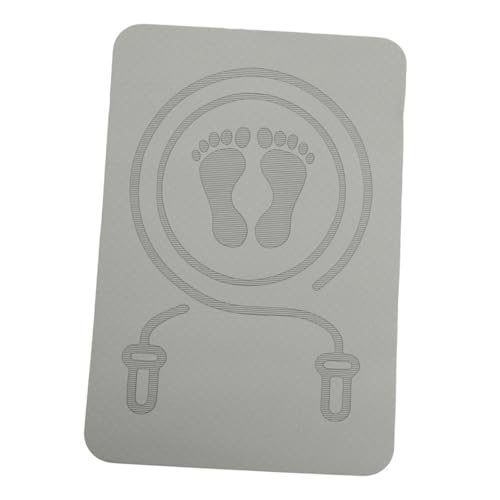 NAMOARLY Portable Non Slip Yoga Skipping Mat Quiet Sports Pad for Indoor Workouts Multi Function Exercise Mat Thick Tpe Cushion Comfortable Surface Grey